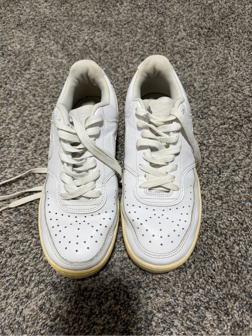 White Womens Casual Leather Sneakers